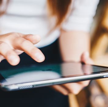 Person using a tablet