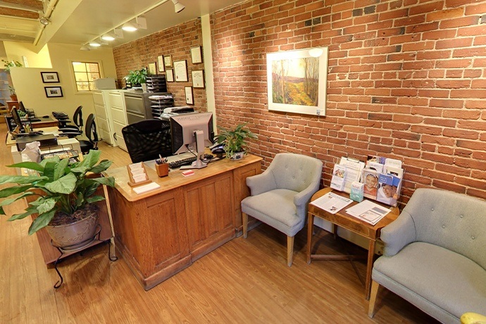 Dental office reception desk