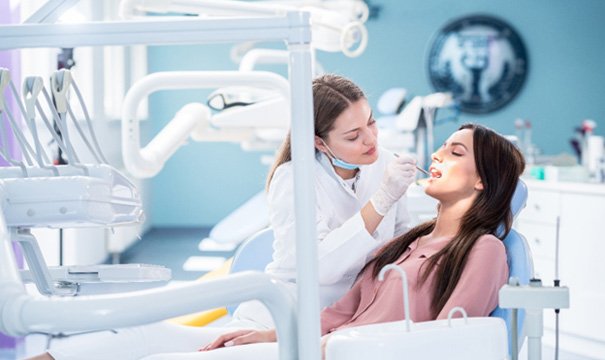 patient preparing for teeth whitening in Boston