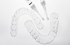 Whitening trays lying on a table