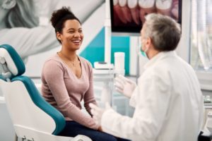 Patient at dental checkup