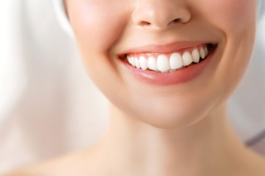 A closeup of a smiling woman